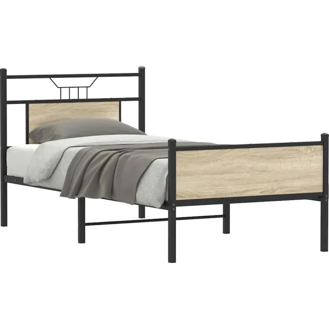 vidaXL Bedframe zonder matras hout sonoma eikenkleurig 80x200 cm Bruin