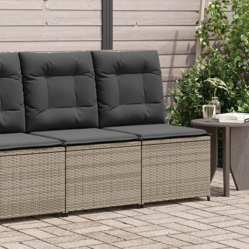vidaXL Tuinbank Grijs poly rattan, foto 4