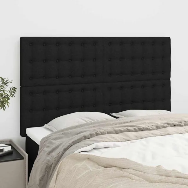 vidaXL Hoofdbord zwart 144x5x118/128 cm stof