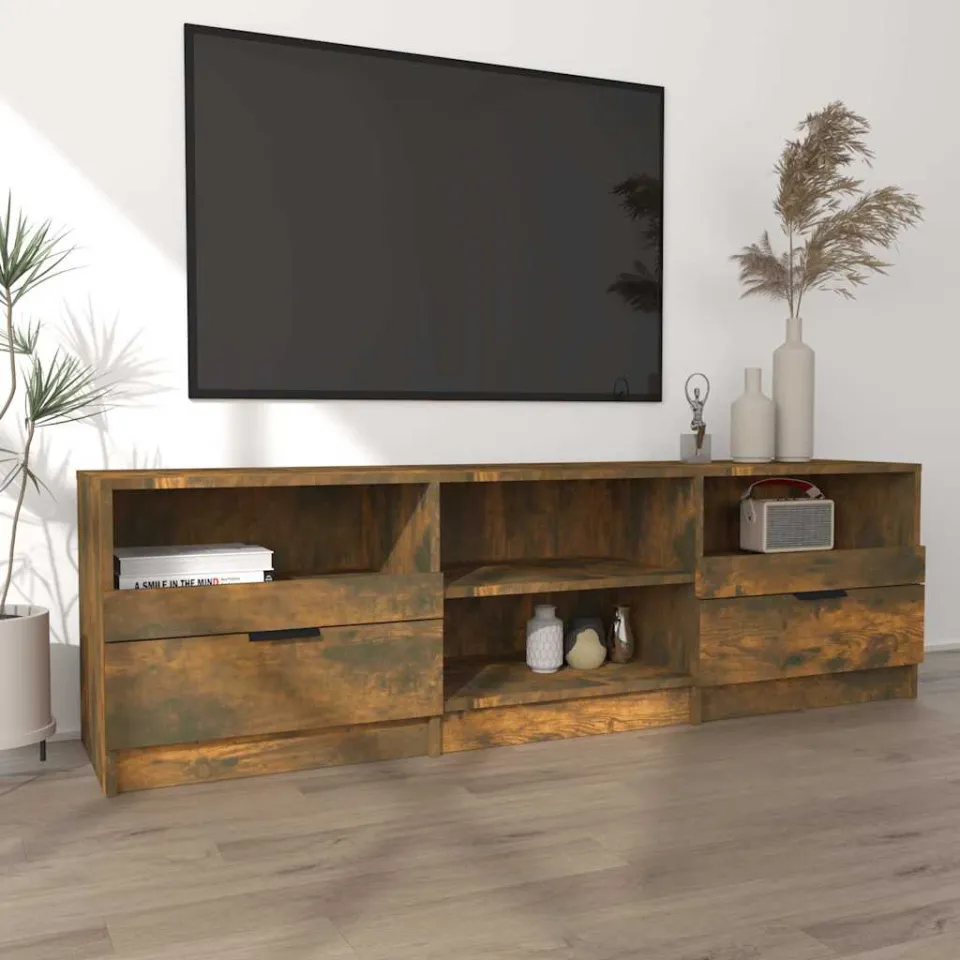vidaXL Tv-meubel 150x33,5x45 cm bewerkt hout gerookt eikenkleurig, foto 3