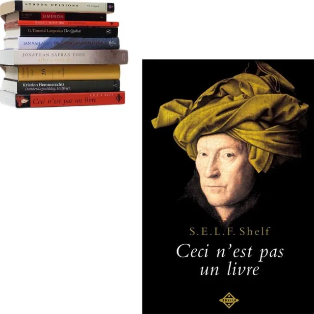 Cleverline Selfshelf zwevende boekenplank - Ceci n'est pas un livre - Man met tulband oker geel