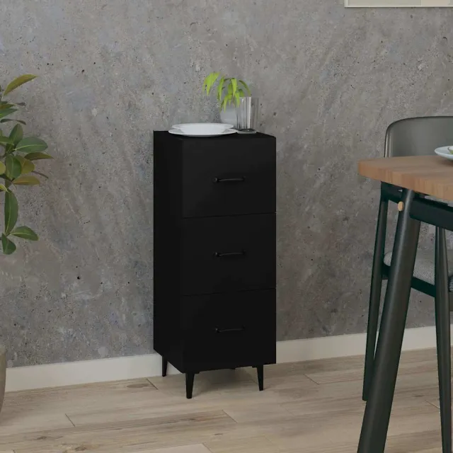 vidaXL Dressoir 34,5x34x90 cm bewerkt hout zwart, foto 2