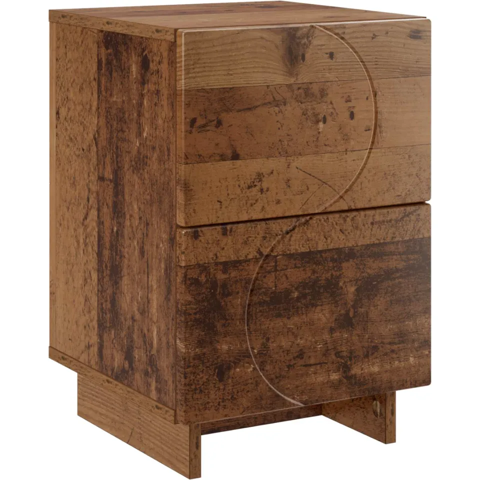 vidaXL Nachtkastje Oud hout 33,5 x 34,5 x 50 cm Bewerkt hout bruin, foto 3