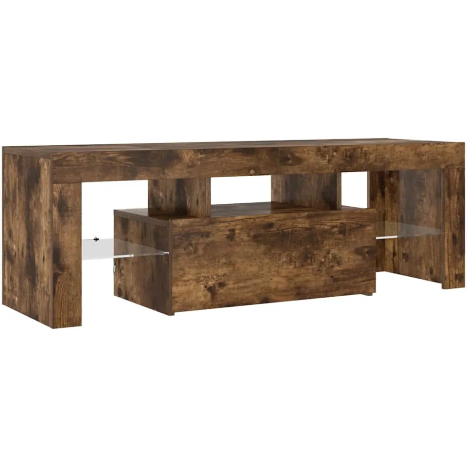 vidaXL Tv-meubel met LED-verlichting 120x35x40 cm gerookt eikenkleurig, foto 4