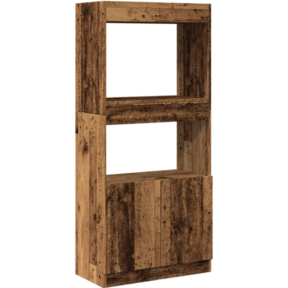 vidaXL Hoge kast 63x33x140 cm bewerkt hout oud houtkleurig bruin, foto 3