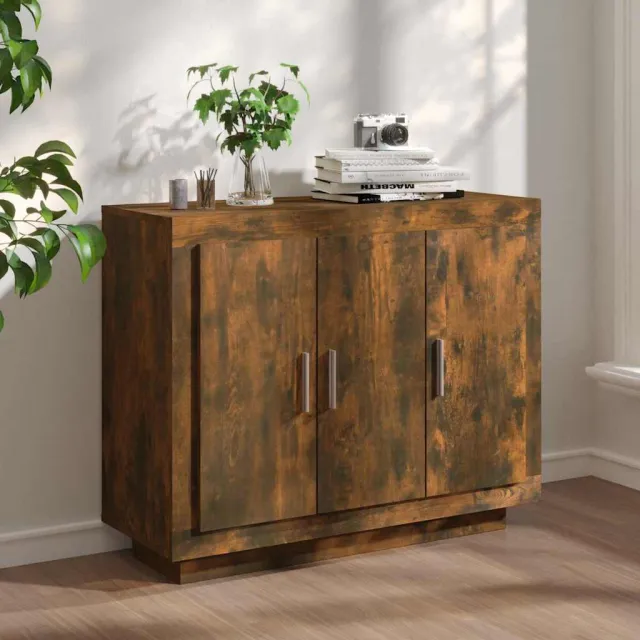 vidaXL Dressoir 92x35x75 cm bewerkt hout gerookt eikenkleurig Bruin