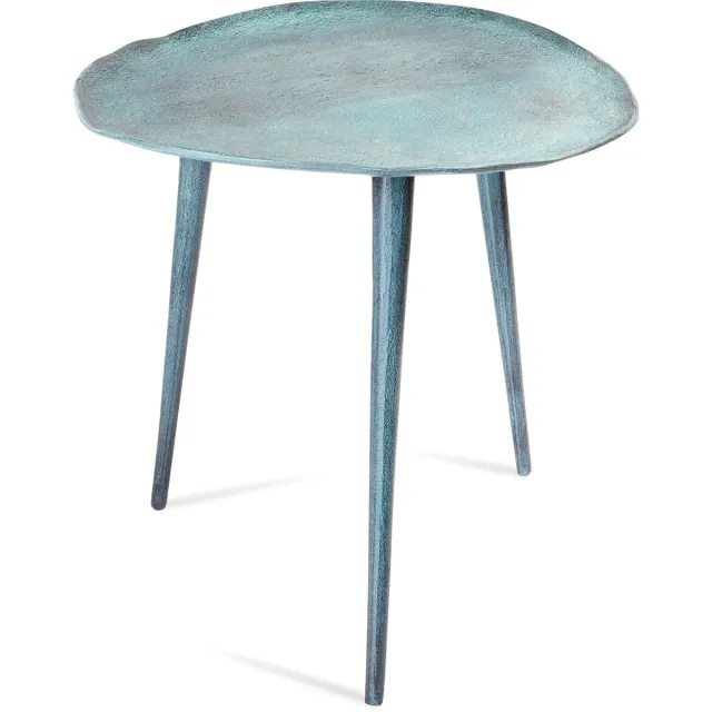 Benoa Blue Patina Side Table 46 Blauw