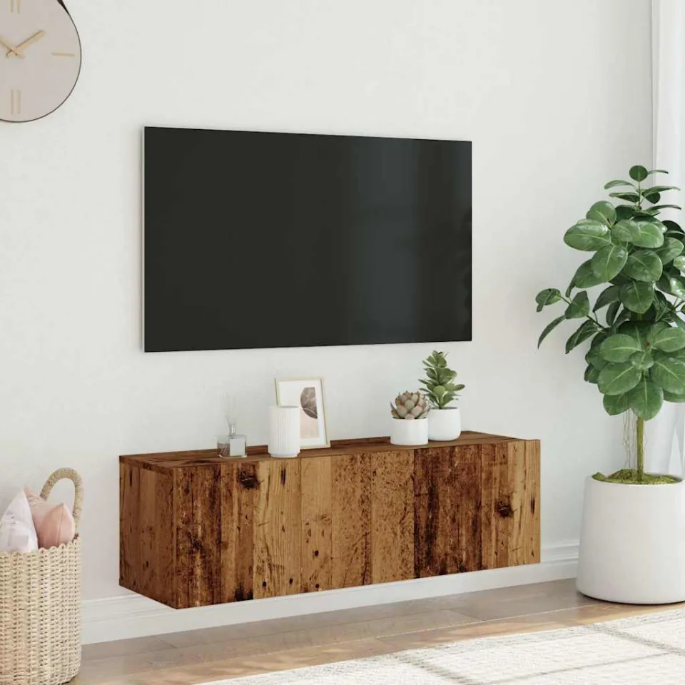 vidaXL Tv-wandmeubel 100x30x30 cm bewerkt hout oud houtkleurig bruin, foto 3