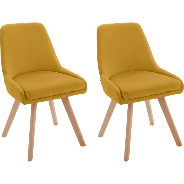 Notio Living Rudi-Eetkamerstoel - Set van 2 - Woollook Mustard Geel