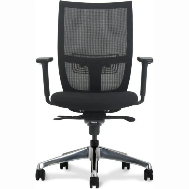Euroseats Curve Ergonomische Bureaustoel zwarte stoffen zitting en netwaeve rug. Incl. alu chroom voetenkruis