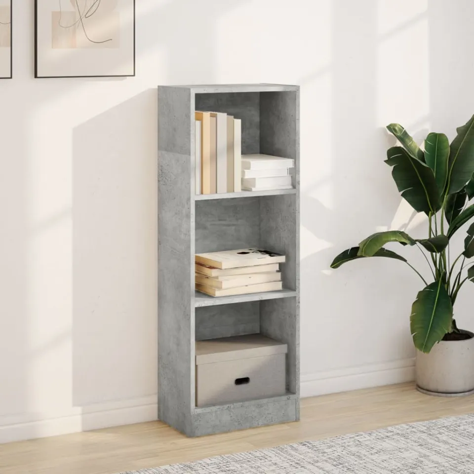 vidaXL Boekenkast 40x24x109 cm bewerkt hout betongrijs grijs, foto 2