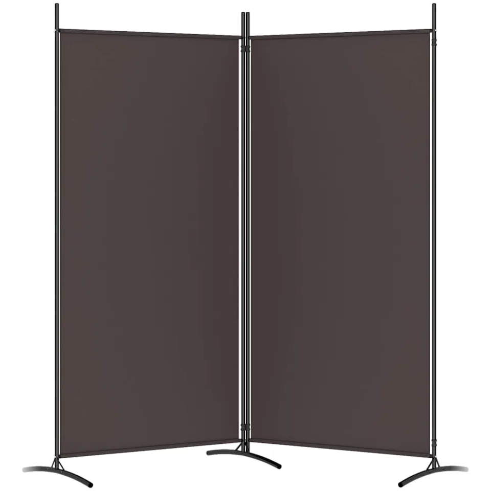 vidaXL Kamerscherm met 2 panelen 175x180 cm stof bruin, foto 4