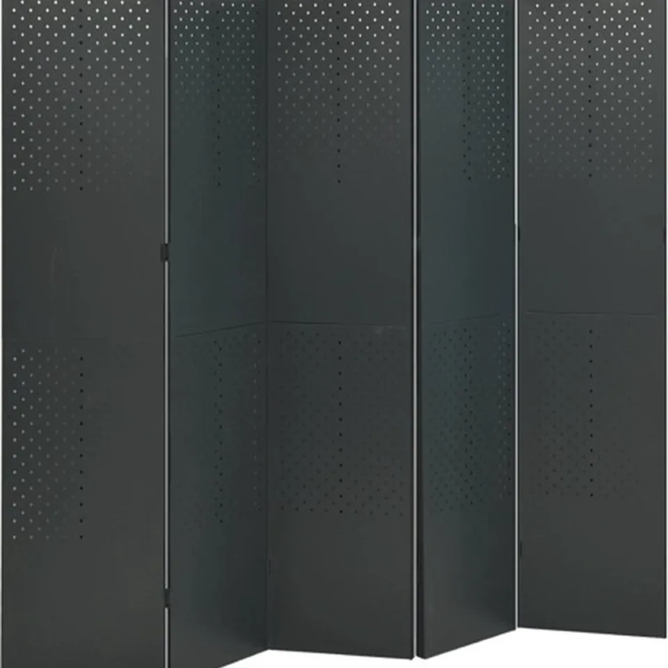vidaXL Kamerscherm met 5 panelen 200x180 cm staal antracietkleurig, foto 2
