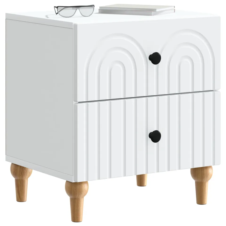 vidaXL Nachtkastje 2 st Wit 43 x 34,5 x 48 cm Bewerkt hout