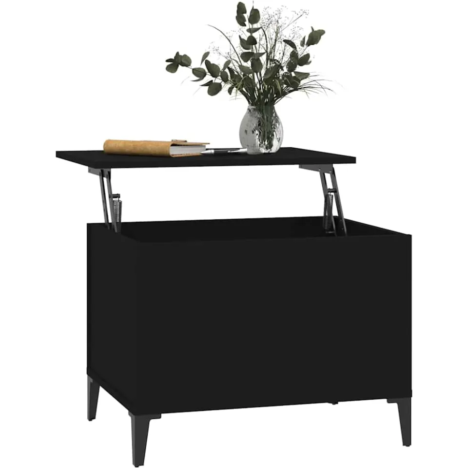 vidaXL Salontafel 60x44,5x45 cm bewerkt hout zwart, foto 2