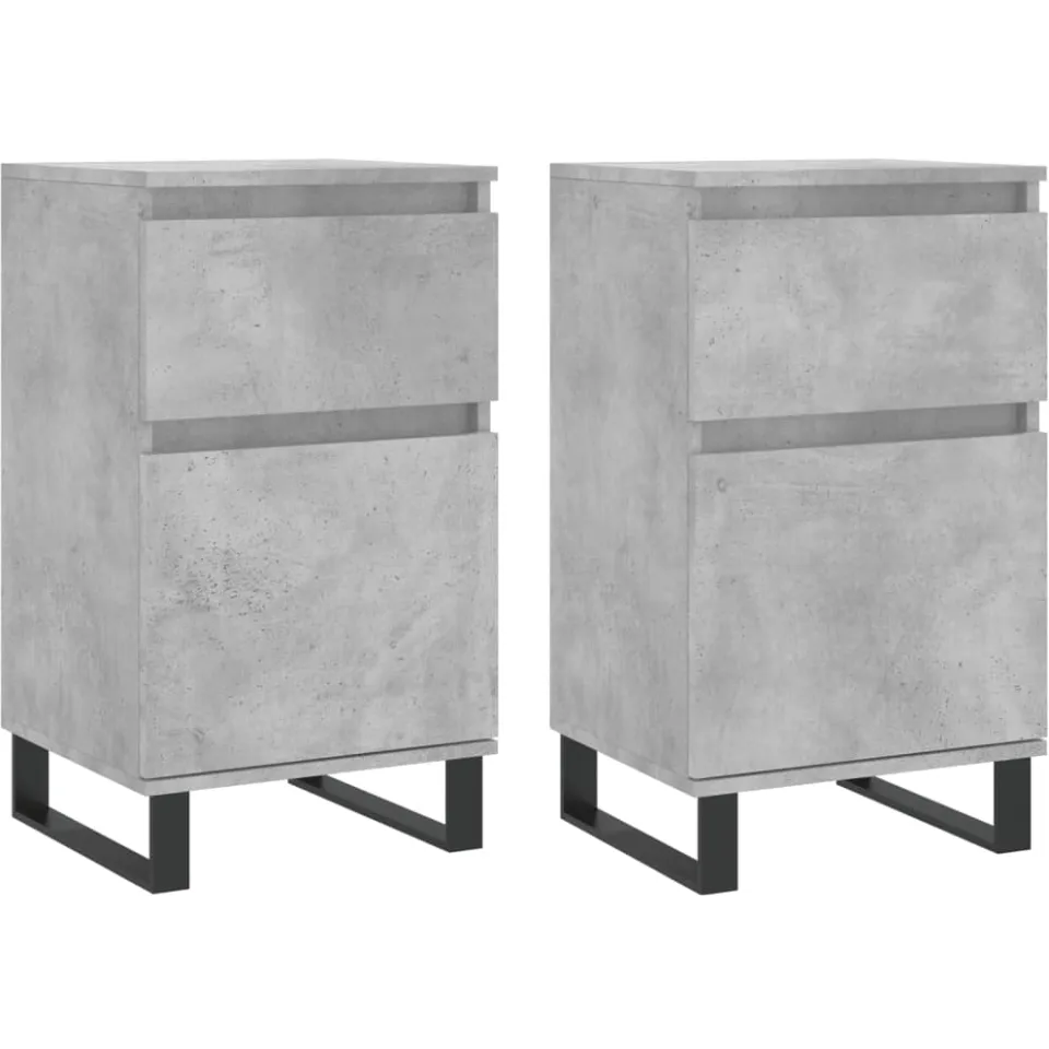 vidaXL Dressoirs 2 st 40x35x70 cm bewerkt hout betongrijs grijs, foto 3