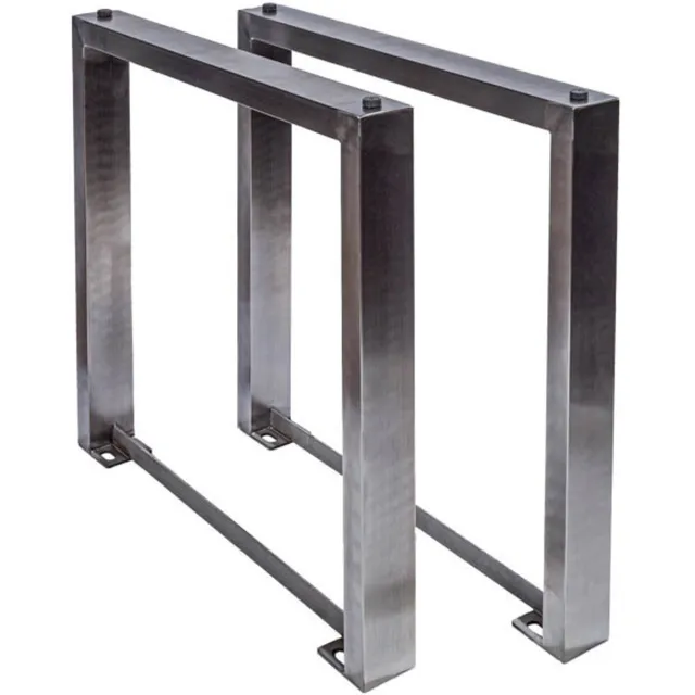 Invicta Interior Set van 2 tafelonderstellen U-FRAME 80cm geborsteld roestvrij staal matte tafelpoten onderschuif eettafel - 38794 Zie omschrijving