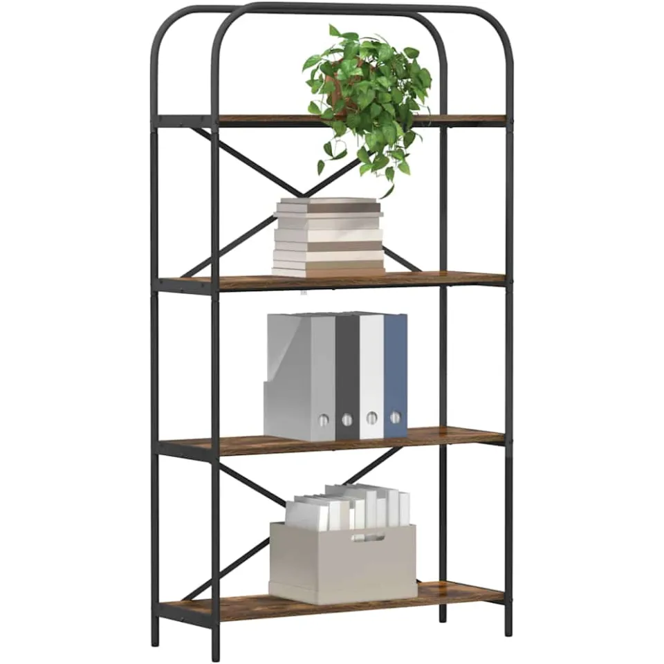 vidaXL Boekenkast 4-laags 80 x 30 x 146 cm Bewerkt hout Gerookt eiken
