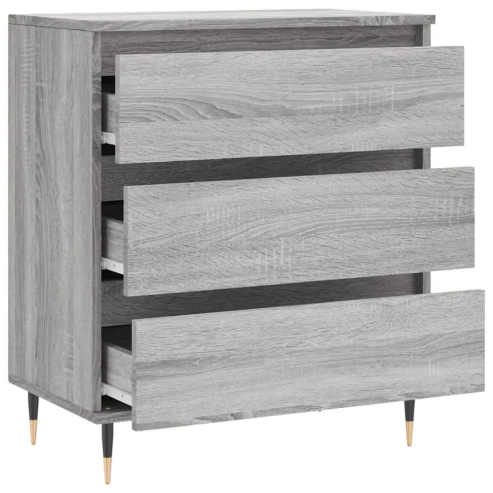 vidaXL Dressoir 60x35x70 cm bewerkt hout grijs sonoma eikenkleurig, foto 4