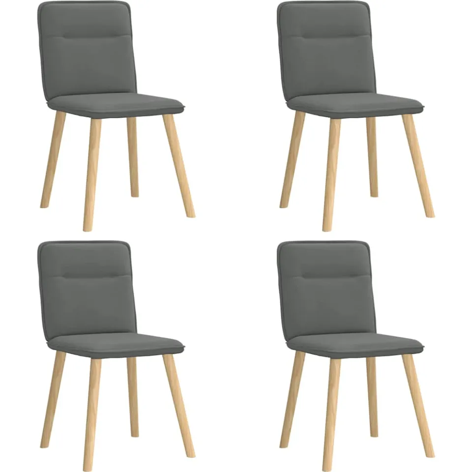 vidaXL Eetkamerstoelen 4 st stof donkergrijs grijs, foto 3