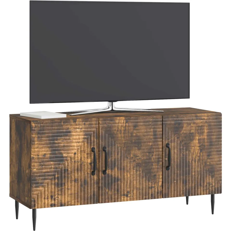 vidaXL TV-kast Gerookt eiken 99 x 34,5 x 50 cm Bewerkt hout, foto 3