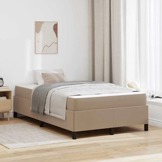 vidaXL Bedframe met matras Cappuccino 120 x 190 cm Stof Bruin