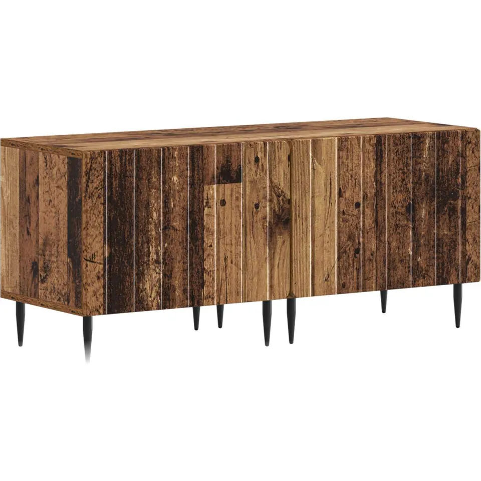 vidaXL 3-delige LED TV-kast ZWOLLE Oud hout Bewerkt hout grijs, foto 4