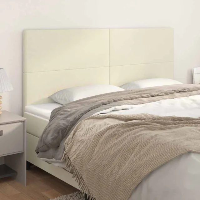 vidaXL Hoofdbord crème 160x5x118/128 cm kunstleer
