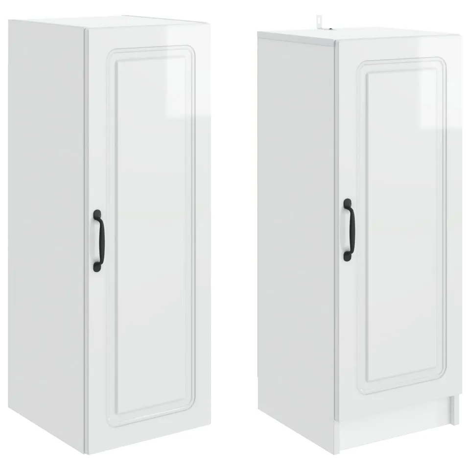 vidaXL Kastenset 2 st Hoogglans Wit Bewerkt hout, foto 4