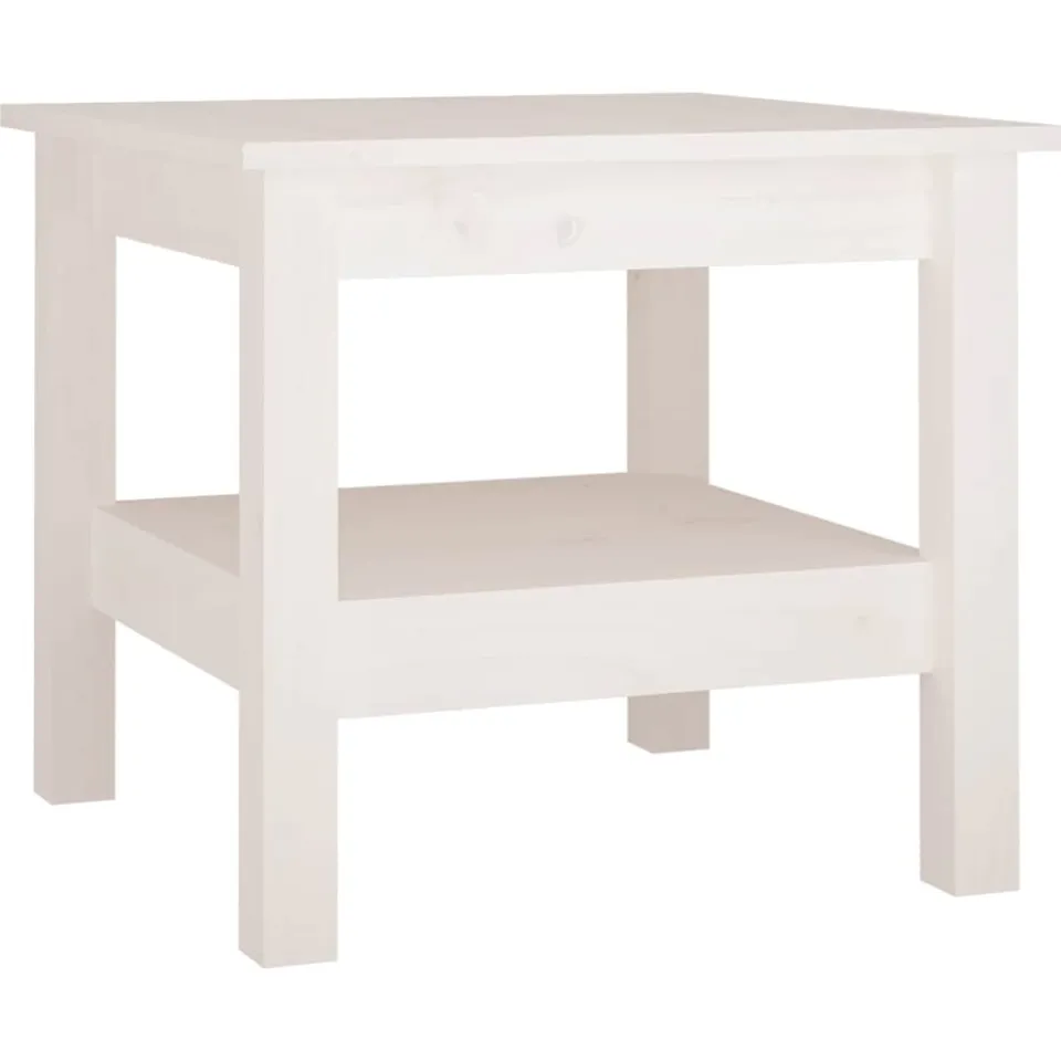 vidaXL Salontafel Wit 45x45x40 cm Massief grenenhout