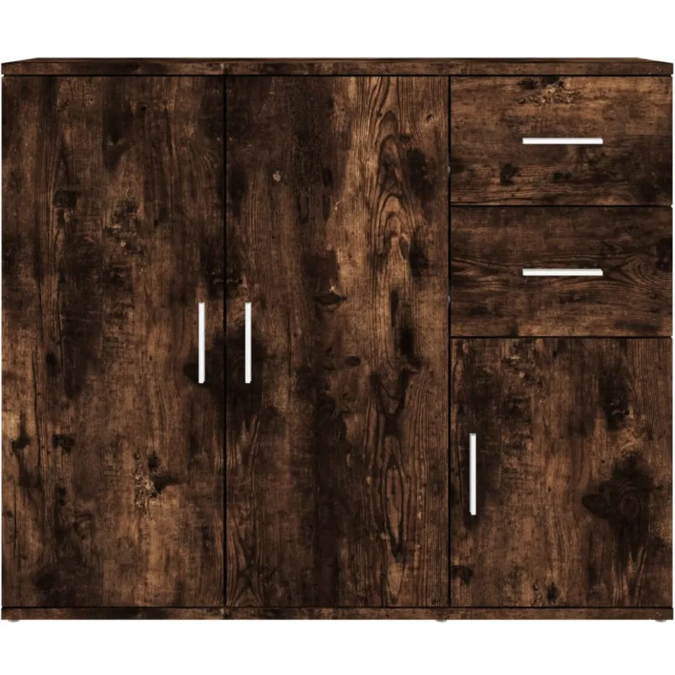 vidaXL Dressoir 91x29,5x75 cm bewerkt hout gerookt eikenkleurig, foto 4