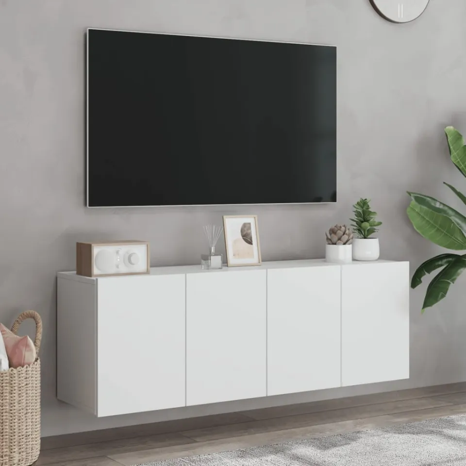 vidaXL Tv-meubels 2 st wandgemonteerd 60x30x41 cm wit, foto 4