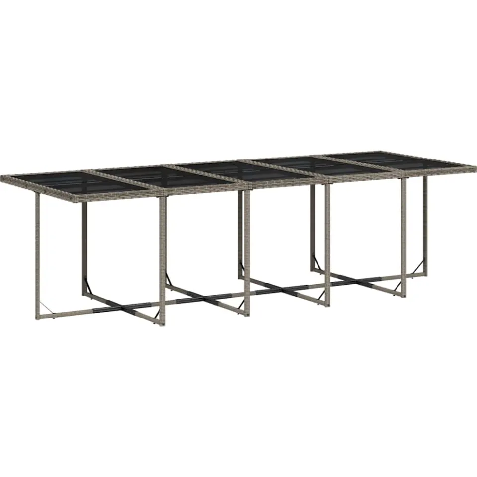 vidaXL 15-delige Tuinset met kussens poly rattan grijs