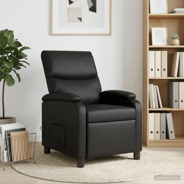 vidaXL Massage Recliner Zwart Kunstleer