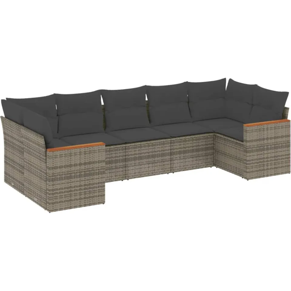 vidaXL Patio Sofa Set 7-zits Grey, foto 3