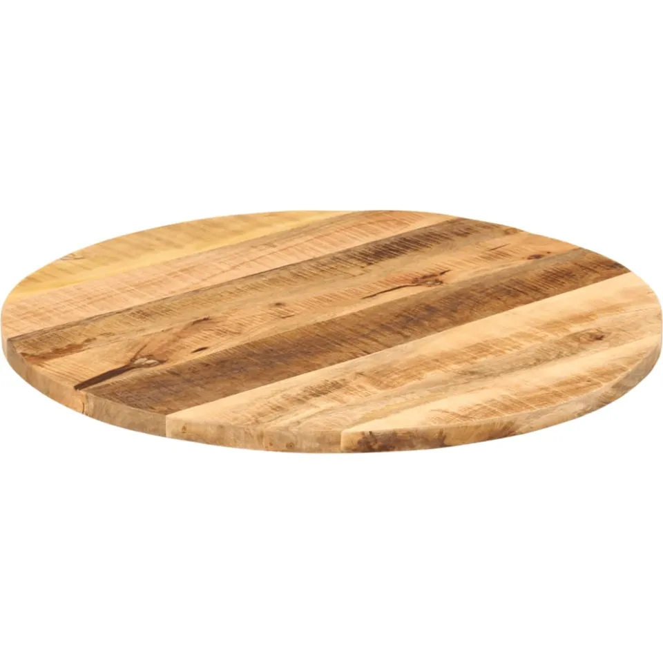 vidaXL Tafelblad rond Ø 80x1,5 cm massief ruw mangohout bruin, foto 2