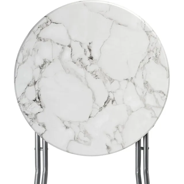 Casaria Statafel Set van 2 - Inklapbaar Marmerlook 110cm Ø60cm - Wit
