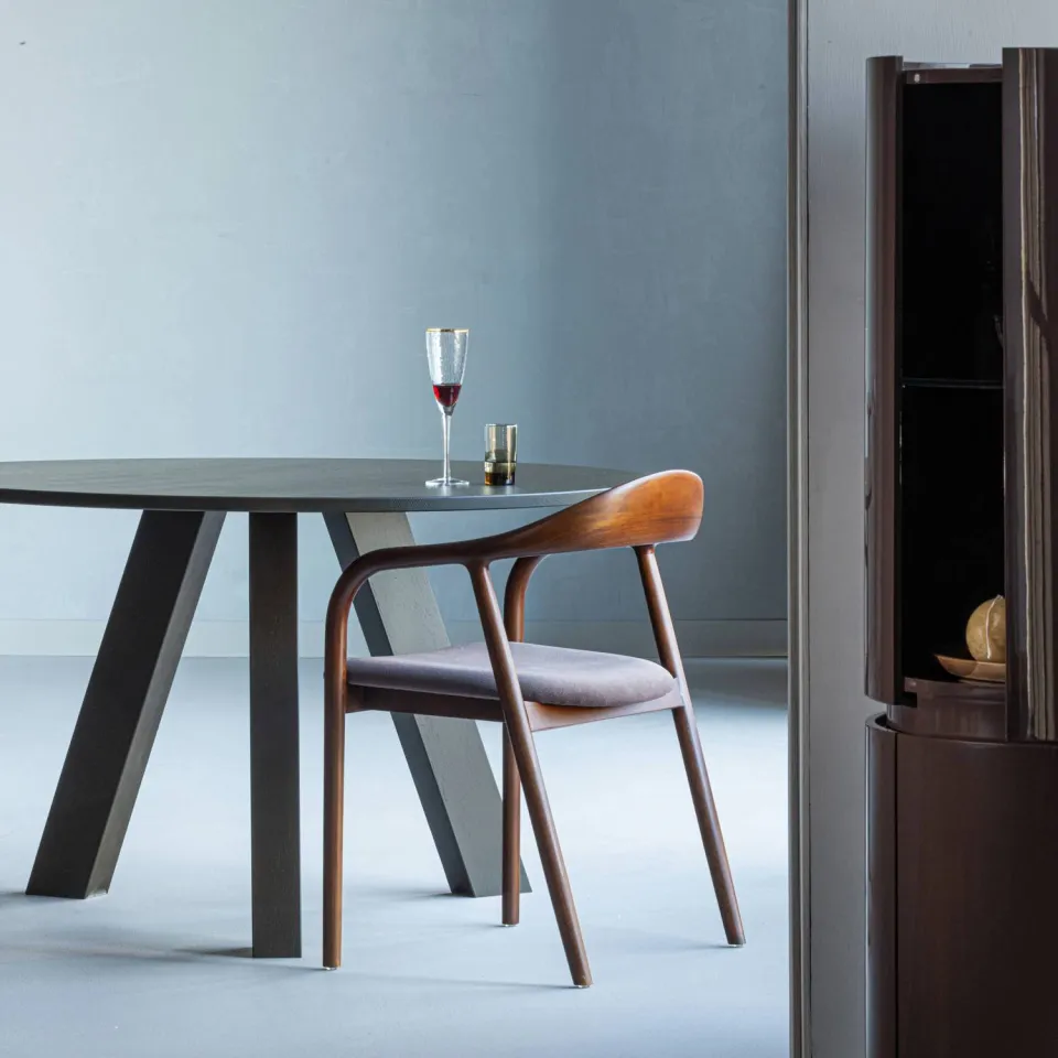 WOOOD Rhonda Eettafel Ø120 CM - Eiken - Bordeauxrood - 75x129x129, foto 2