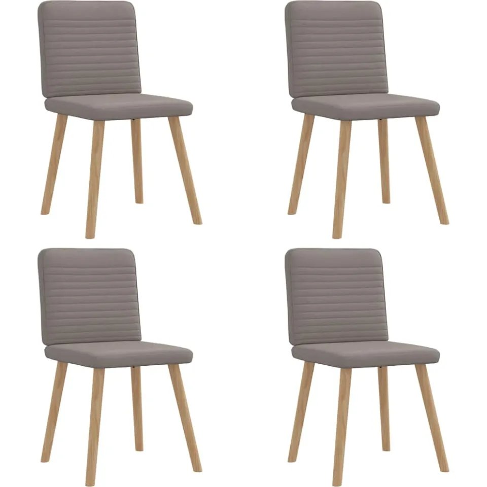 vidaXL Eetkamerstoelen 4 st draaibaar stof taupe, foto 3