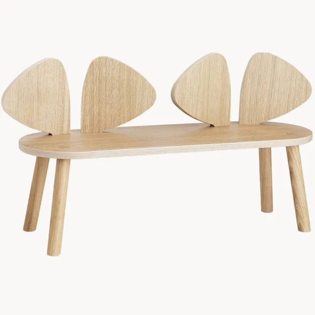 Nofred Houten kinderbank Mouse Bruin