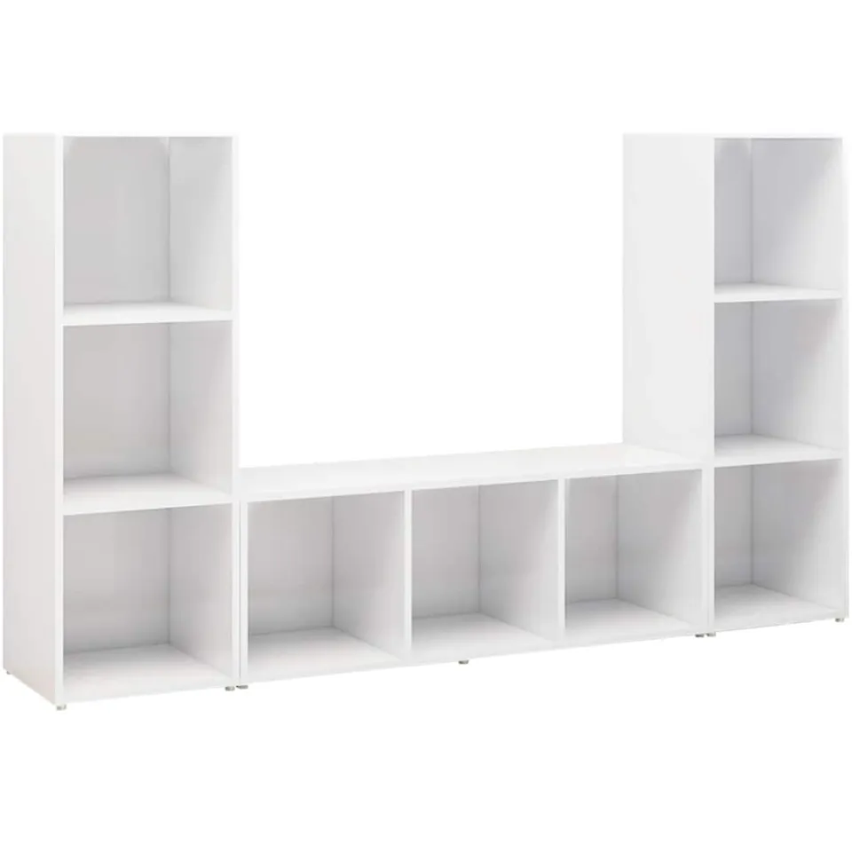 vidaXL Tv-meubelen 3 st 107x35x37 cm bewerkt hout wit, foto 3