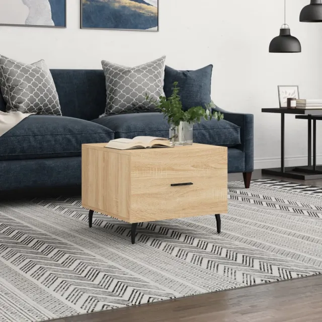 vidaXL Salontafel 50x50x35 cm bewerkt hout sonoma eikenkleurig, foto 2
