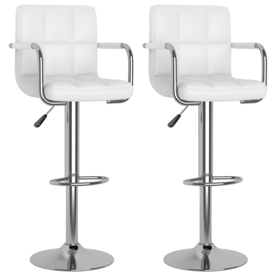 vidaXL Barstoelen 2 st kunstleer wit, foto 3