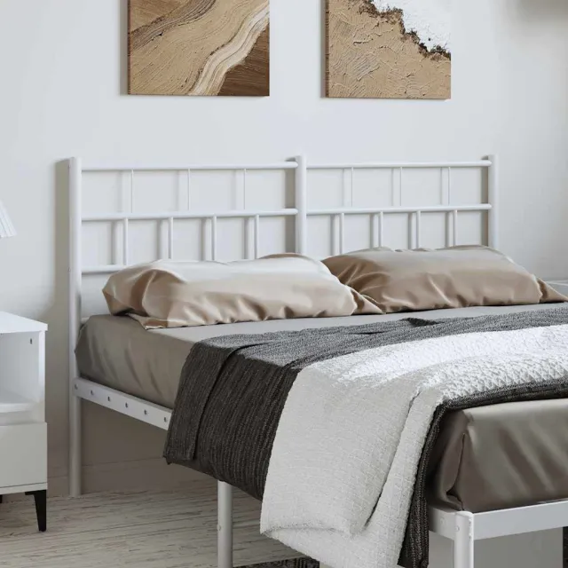 vidaXL Vervangend hoofdbord 135 cm metaal wit