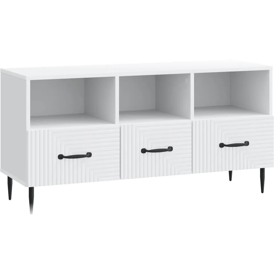 vidaXL TV-kast met lade Wit 102 x 34,5 x 50 cm Bewerkt hout, foto 3
