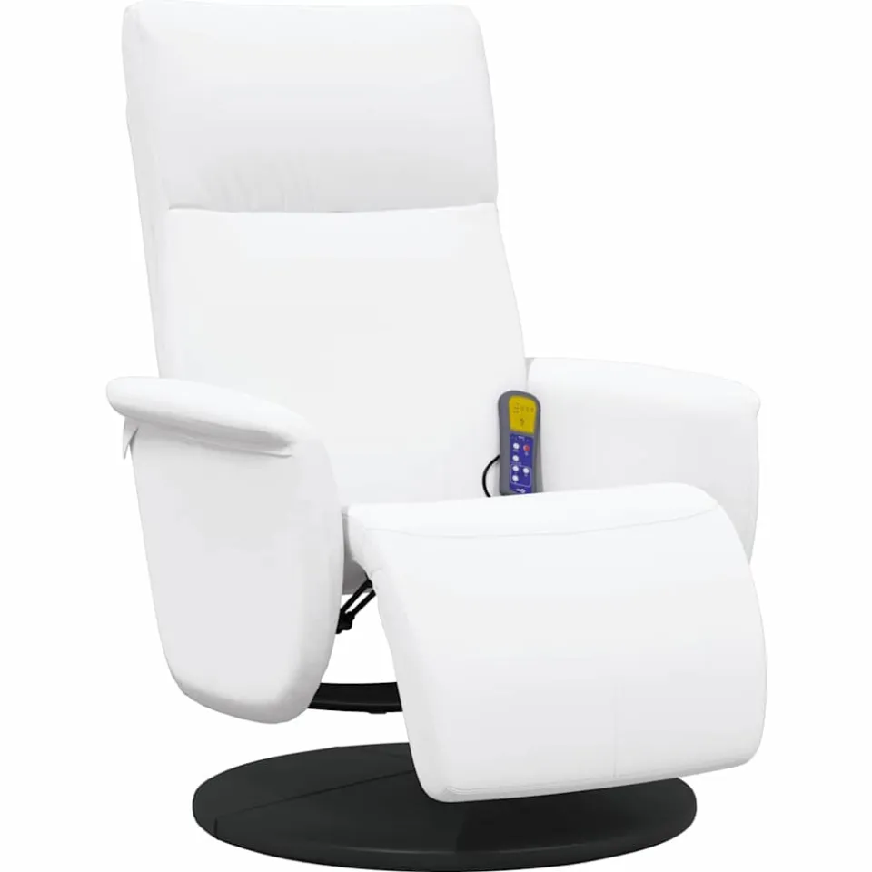 vidaXL Massage Recliner Stoel Wit 71 x 90 x 105 cm Nep Leer, foto 4
