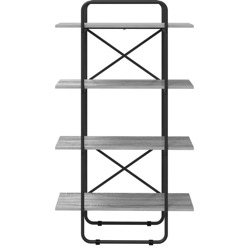 vidaXL Boekenrek 4-laags 60 x 35 x 140 cm PB Grijs Sonoma
