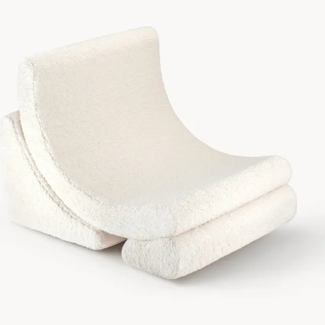 Wigiwama Handgemaakte teddy kinderfauteuil Moon Wit