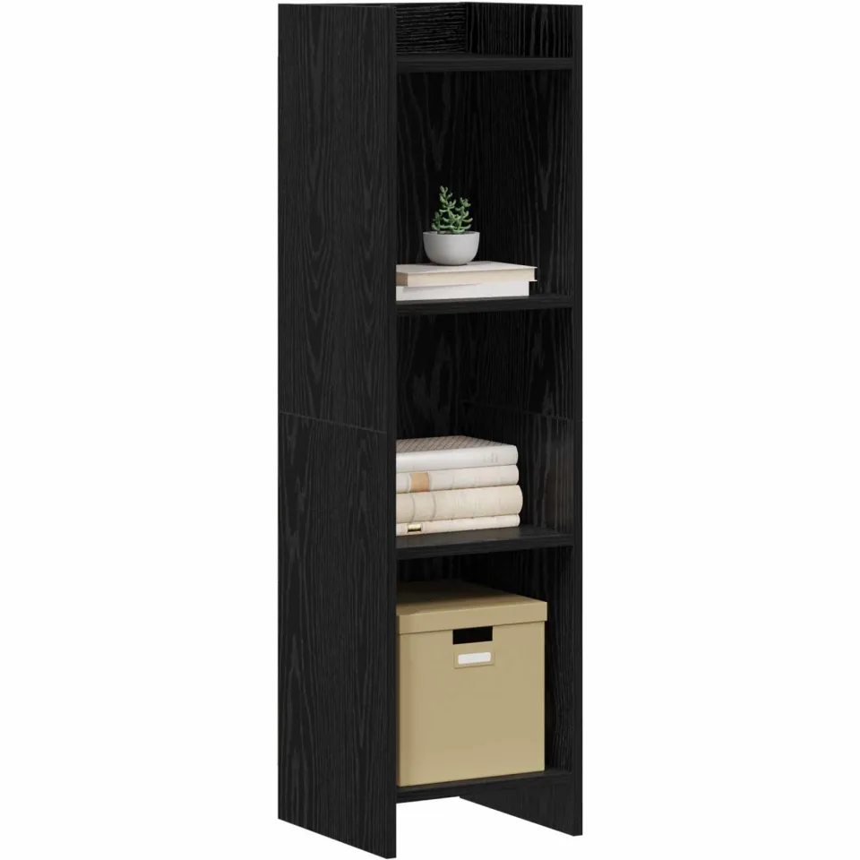 vidaXL Boekenkast Zwart eiken 30 x 30 x 111 cm Bewerkt hout, foto 3