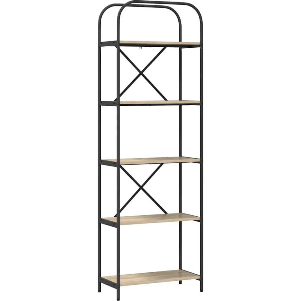 vidaXL Boekenkast 5-laags 60 x 30 x 183 cm Bewerkt hout Sonoma Eiken, foto 3